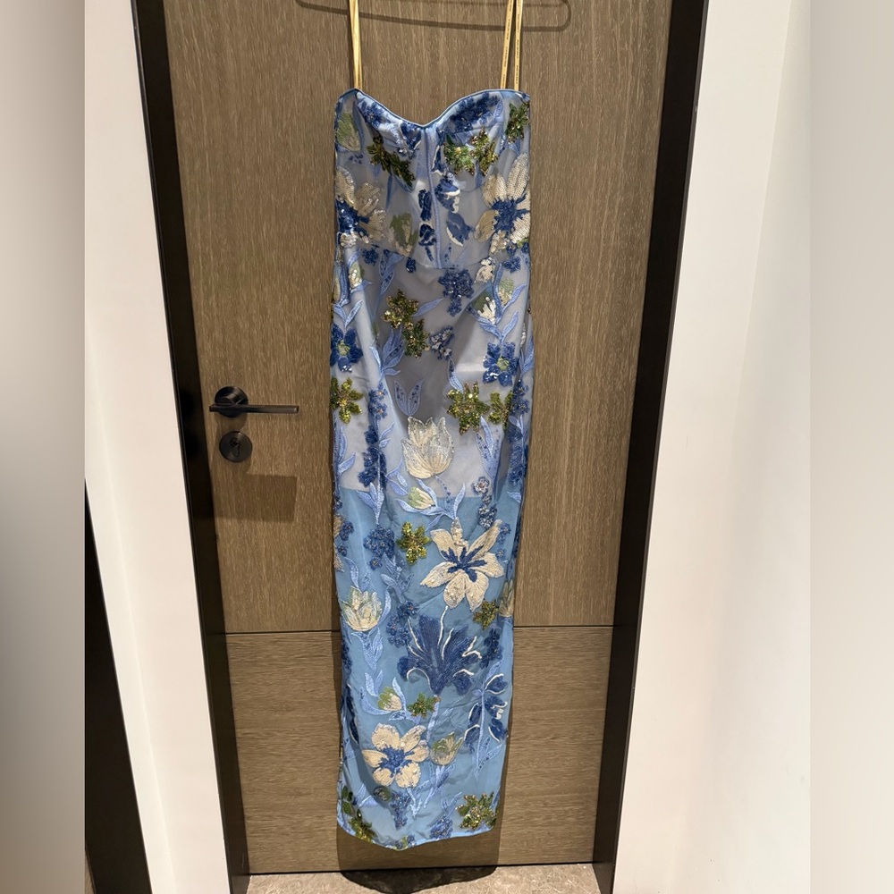 Bronx and Banco Blue Floral Swim Sarong Cover-Up